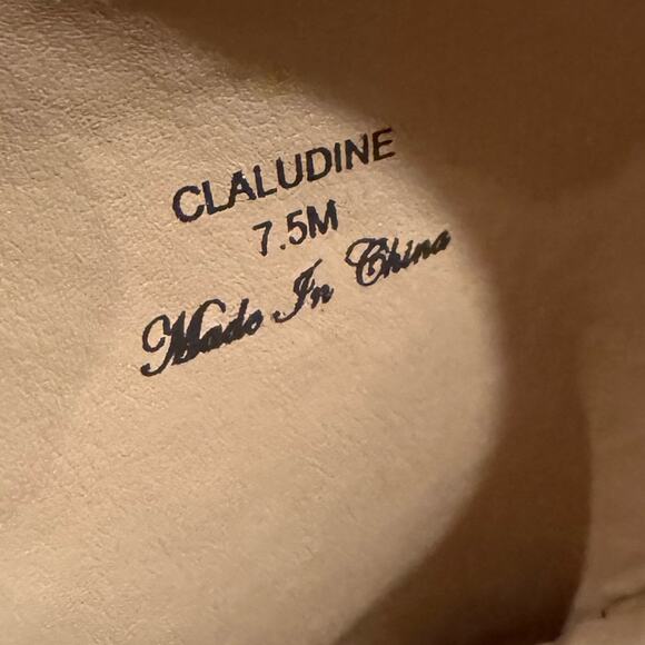 NYDJ Claudine Wedge Mule Sandals Suede Cognac Tan Women’s 7.5 NIB - Picture 5 of 6